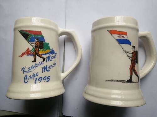 Two beer mugs Western Province Command March 1993 and 1995 - two eras of dispensation!