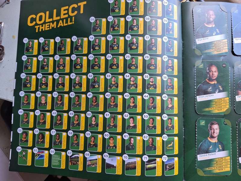 Complete set of 2019 Rugby world cup trading cards