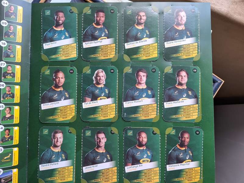 Complete set of 2019 Rugby world cup trading cards