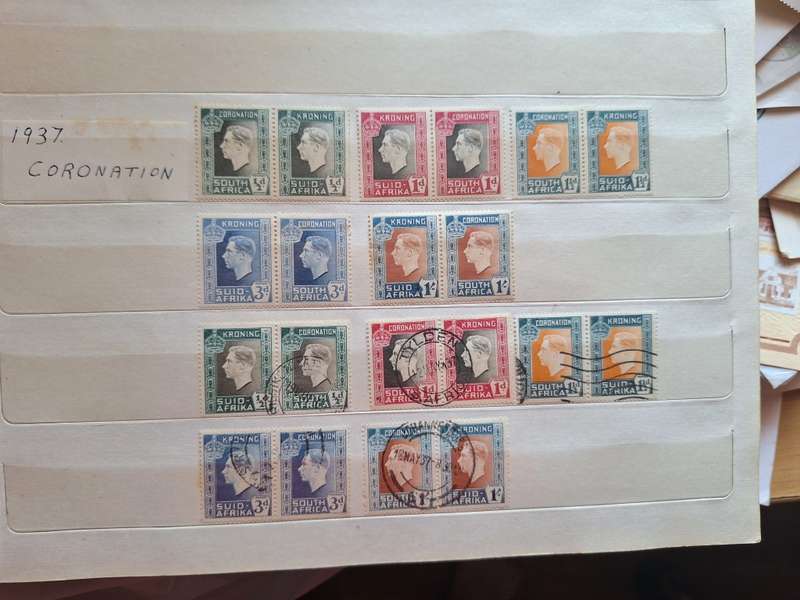 Rare South African pairs coronation 1937 stamp sets