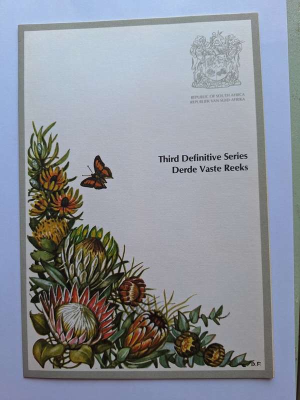 Complete third definite series proteas stamp set 1977 in original envolope