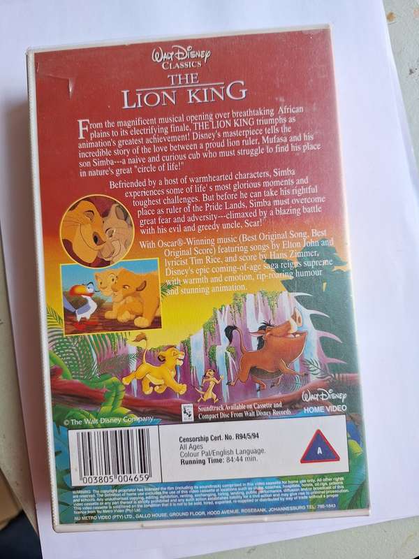 Walt Disney classics - The Lion King VHS tape