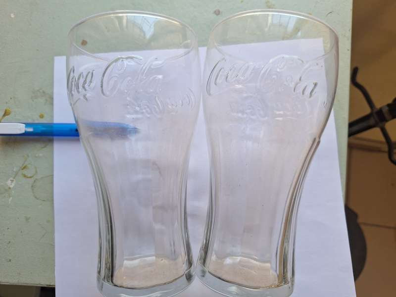 2 x Large Coca-Cola glasses