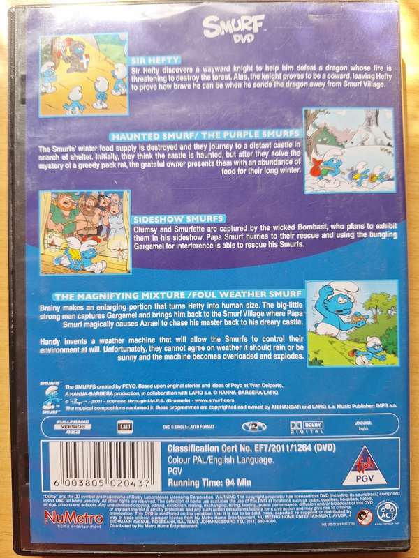 The Smurfs Sir Hefty DVD
