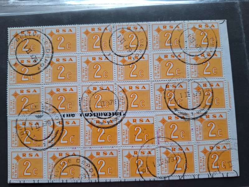 Postcard with 30 x 2c to pay stamps from 1979