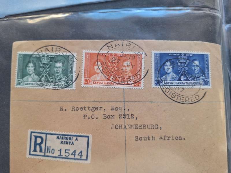 Corronation of King George VI and Queen Elizabeth 1937 - Kenya Uganda Tanganyika stamp set
