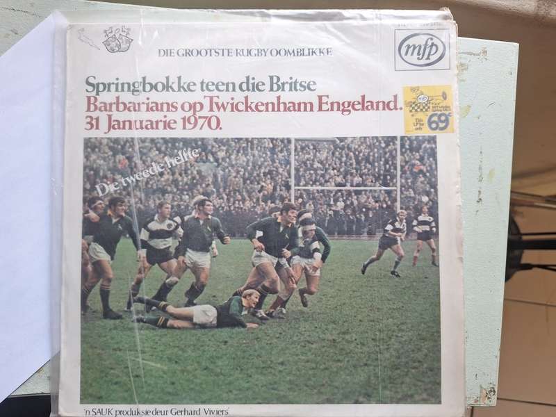 Springbokke teen Britse Barbarians 1970 - 2nd half LP record ,commentator Gerhard Viviers