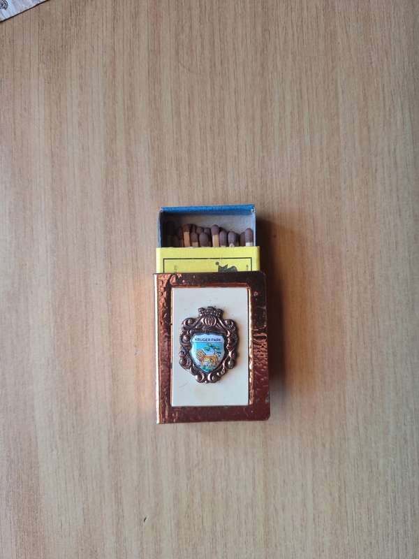 Vintage matchbox holder from Kruger park