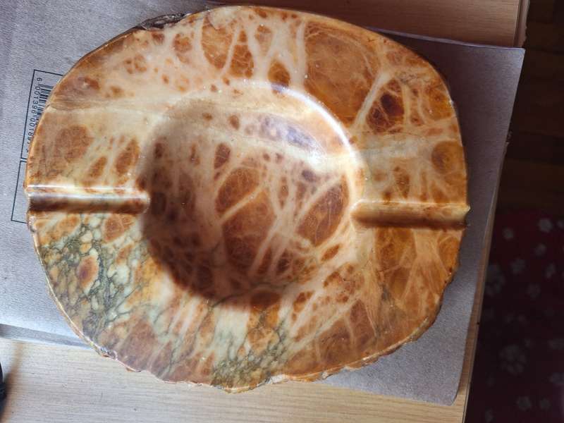 Genuine Alabaster hand carved in Italy ashtray