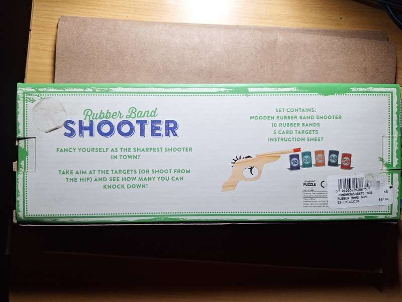 Rubber band wooden Shooter with rubber bands and targets toy game