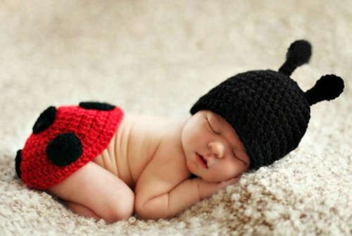 Red Ladybug Newborn Baby Crochet Photography Props
