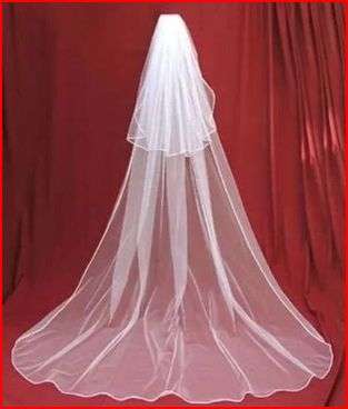 2 layer long wedding veil with comb