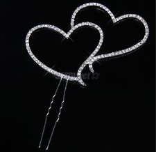 Diamante Double Heart Cake Topper