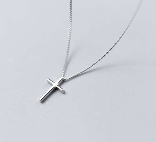 The Plain S925 Silver Cross Necklace