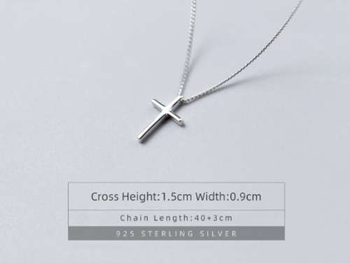 The Plain S925 Silver Cross Necklace