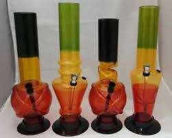 NEWLY ARRIVED STOCK IN STORE ..ACRYLIC 12" WATER BONG PIPES RASTA COLOURS AND DIFFRENT DESIGNS
