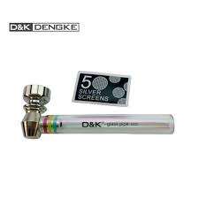 NEW LISTING!!! UPGRADED VERSION - G&K HIGH QUALITY GLASS SMOKING PIPE WITH 5 SILVER SCREENS