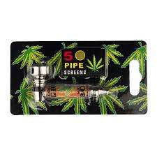 NEW LISTING UPGRADED VERSION - GandK HIGH QUALITY GLASS SMOKING PIPE WITH 5 SILVER SCREENS