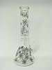 AWESOME ONE OF A KIND 20cm GLOW IN THE DARK CANNIBIS LEAF PATTERN GLASS BONG