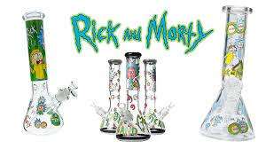 RATED #1  X LARGE 55 CM  RICK and MORTY STYLE GLASS WATER/ICE BEAKERSTYLE  BONG ULTRA THICK !1