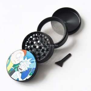 RICK and MORTY 4 PIECE METAL HERB GRINDER UNIQUELY DESIGNED FOR BETTER QUALITY SMOKING EXPERIENCE