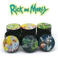 RICK and MORTY 4 PIECE METAL HERB GRINDER UNIQUELY DESIGNED FOR BETTER QUALITY SMOKING EXPERIENCE