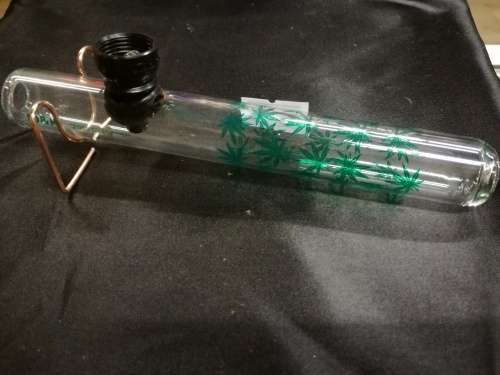 SOMETHING UNIQUE FROM SPECIAL SMOKING BRAND DandK - GLASS SMOKING PIPE/TUBE (MARIJUANA PRINT)