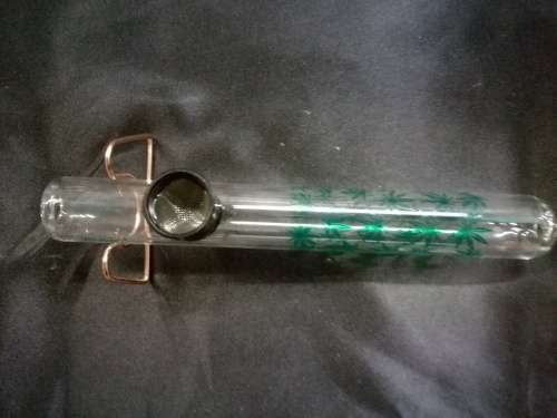 SOMETHING UNIQUE FROM SPECIAL SMOKING BRAND DandK - GLASS SMOKING PIPE/TUBE (MARIJUANA PRINT)