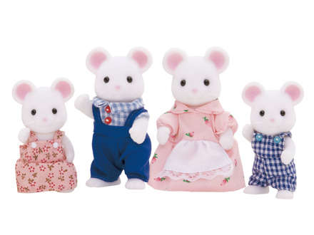 Sylvanian Families White Mouse Family