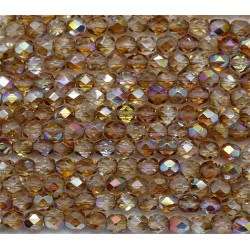 crystal rainbow brown  faced round beads 5 mm - 18 pc