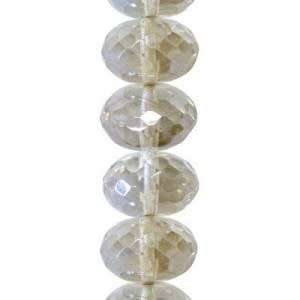 crystal light sliver mix faced round beads 5 mm - 15 pc