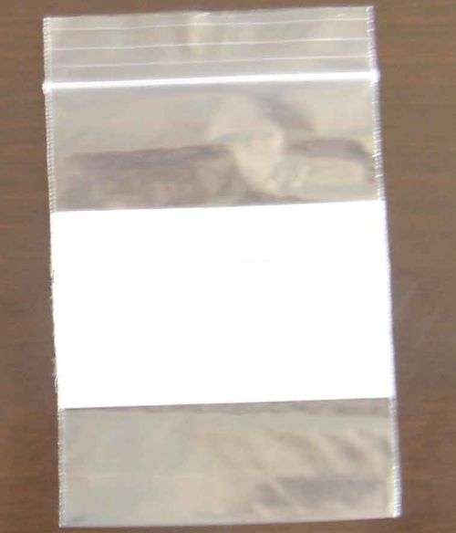 ZIPLOCK BAG 100mm x 135mm, CLEAR with white block