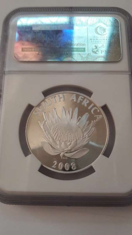 2008 Mahatma Gandhi PF70 Ultra Cameo Protea R1 NGC Graded