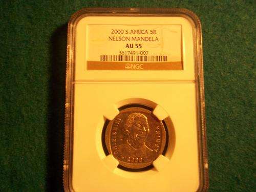 2000 Smiling Mandela R5 !!!!!!  AU 55 Graded !!!!