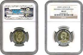 2008 Mandela 90th R5 !!!! MS63 NGC Graded