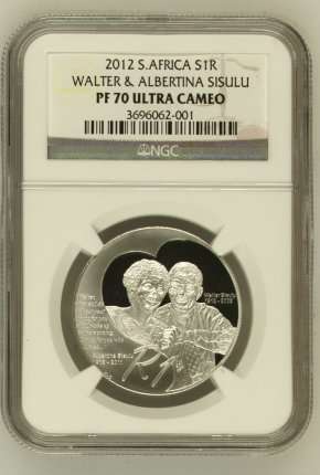 2012 Walter & Albertina Sisulu R1 Silver NGC PF70 - PERFECT