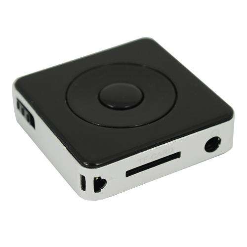 Stylish Mini USB Rechargeable MP3 Player - Black - Supports 8GB TF Card (Free shipping)