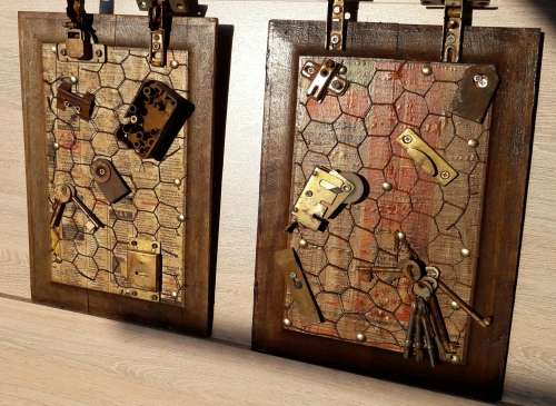 RUSTIC WALL HANING INDUSTRIAL ART
