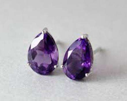 Amethyst Stud Earrings