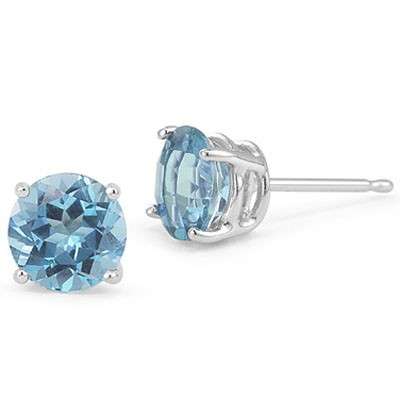 Blue Topaz Stud Earrings