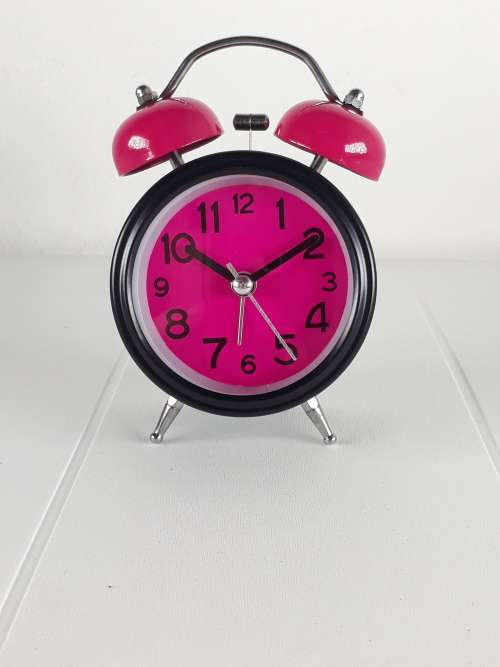 SUPER CUTE PINK AND BLACK ALARM CLOCK