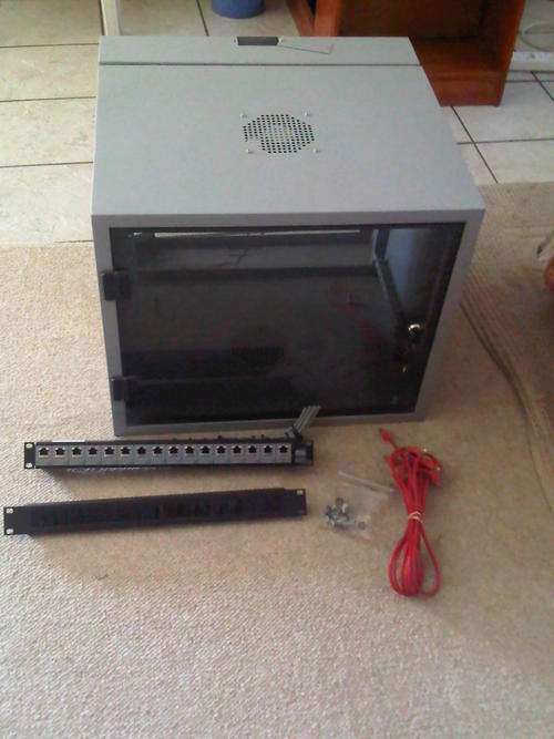 16 Port Patch Panel & 9U Swing Frame Wall Mount Cabinet