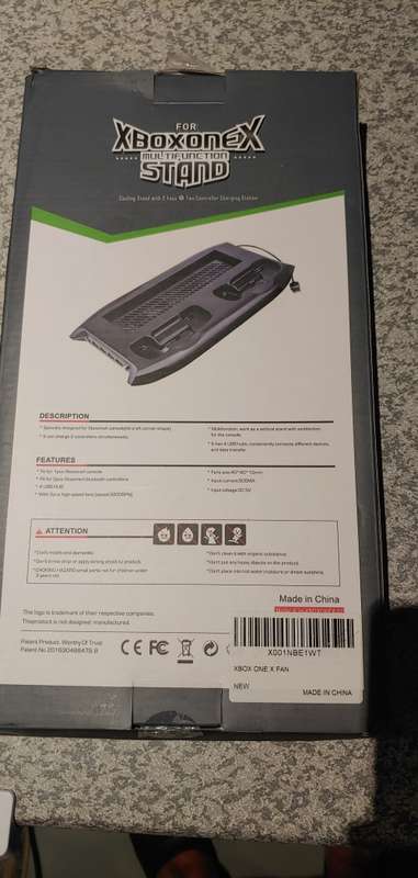 Xbox One X 1TB, Vertical Stand with fan, USB and Charging Dock, Sparkfox dual charger and battery