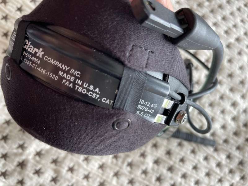 David Clark Aviation Headset H10-13.4 and David Clark Headset bag, fuel tester and foggles.