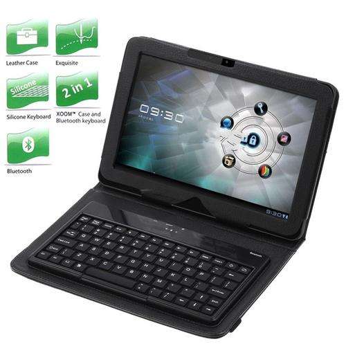 Wireless Bluetooth Keyboard + Leather Case Stand for Tablets