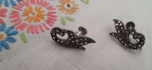 vintage pair of marcasite earrings