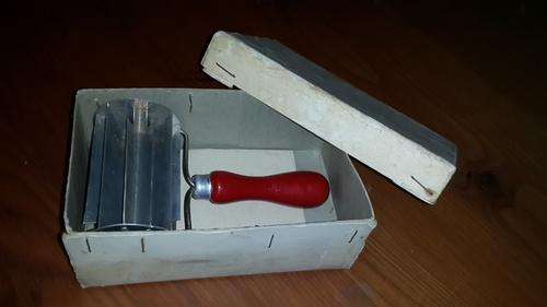 vintage koeksister cutter in box with original recipe