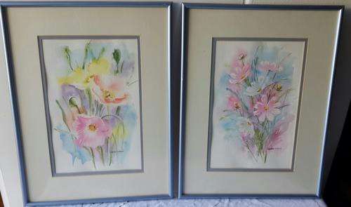 2 x original water colour paintings of flowers by Lienkie Lombard