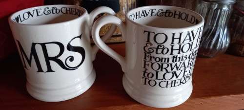 Emma Bridgewater  Mr and Mrs mugs: For the soon-to-be-weds, newly-weds or  well-and-truly-wedded