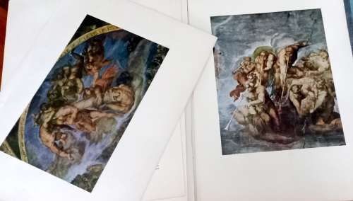 Michelangelo ` The last Judgment` -  Art treasures of the World book with 16 colour prints 1955